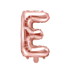 Ballon aluminium lettre E, rose gold, 35cm