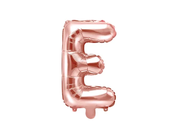 Ballon aluminium lettre E, rose gold, 35cm