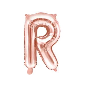 Ballon aluminium lettre R, rose gold, 35cm