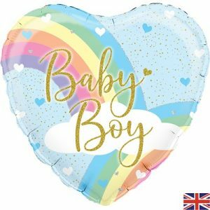 Ballon aluminium Baby Boy en forme de coeur 45cm