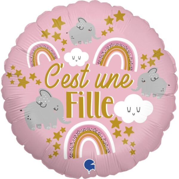 Ballon aluminium "C'est une fille" rose