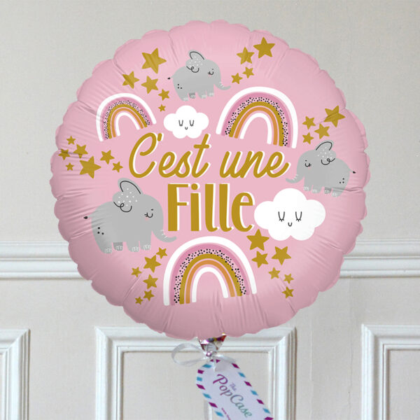 Ballon aluminium "C'est une fille" rose