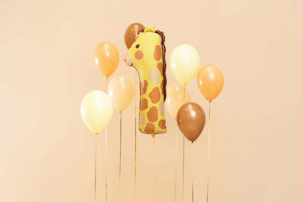 Ballon aluminium chiffre 1, girafe, 86cm