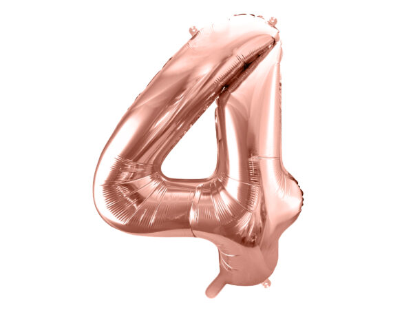 Ballon aluminium chiffre 4, rose gold, 86cm