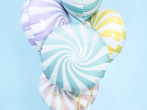 Ballon aluminium candy, bleu, 35cm