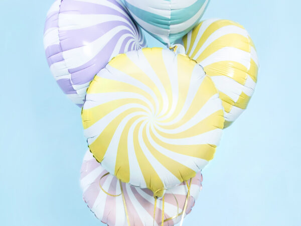 Ballon aluminium candy, jaune, 35cm