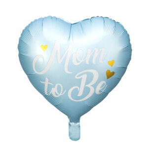 Ballon aluminium coeur "Mom to be", bleu, 35cm