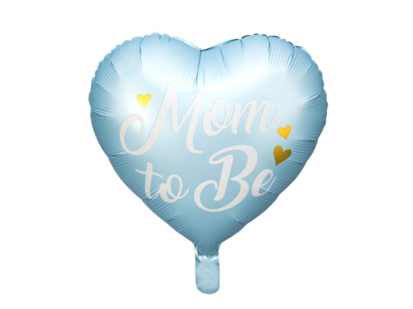 Ballon aluminium coeur "Mom to be", bleu, 35cm