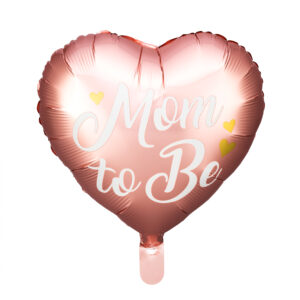 Ballon aluminium coeur "Mom to be", rose, 35cm