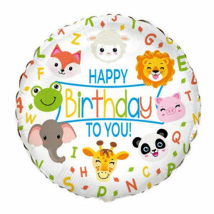 Ballon aluminium Happy Birthbay To You Animals 45cm