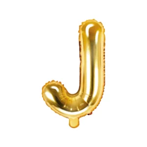 Ballon aluminium lettre J, doré, 35cm