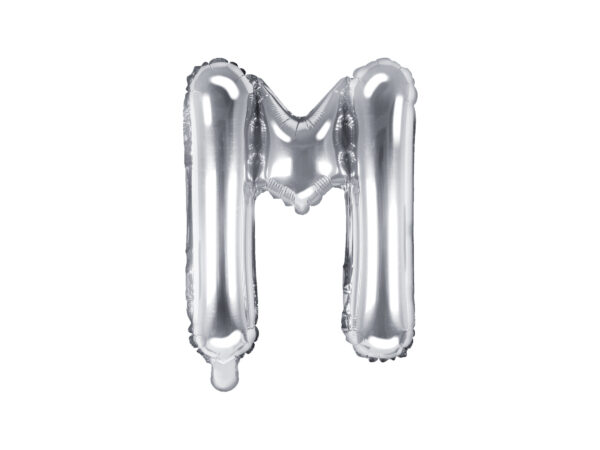 Ballon aluminium lettre M, argenté, 35cm