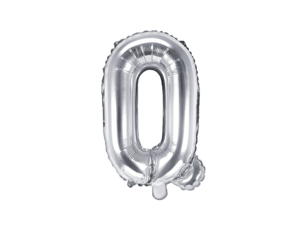 Ballon aluminium lettre Q, argenté, 35cm