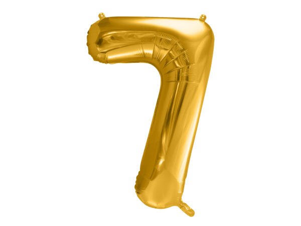 Ballon aluminium chiffre 7, doré, 86cm